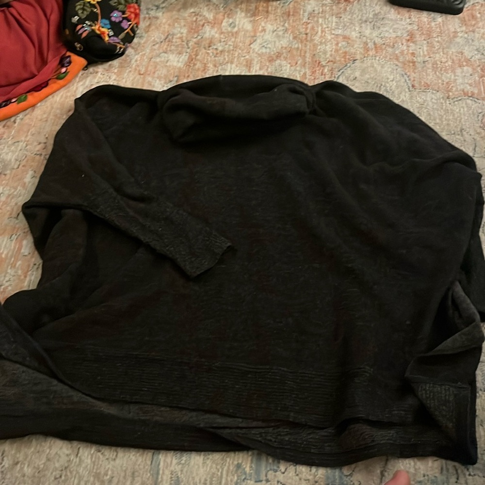 Cherish Shrug Sweater • Turtleneck • Heather Black • XL